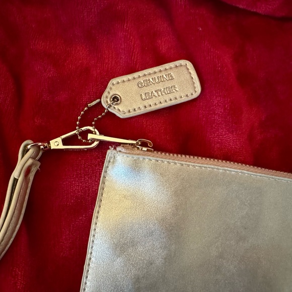 Wristlet- Gold Genuine Leather Wristlet - Picture 2 of 3